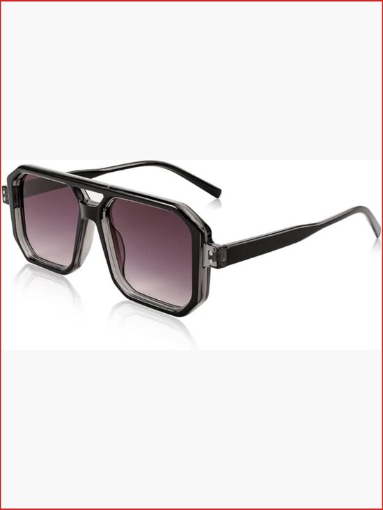 Retro Aviator Sunglasses Classic Square Plastic Frame Shades main image 7